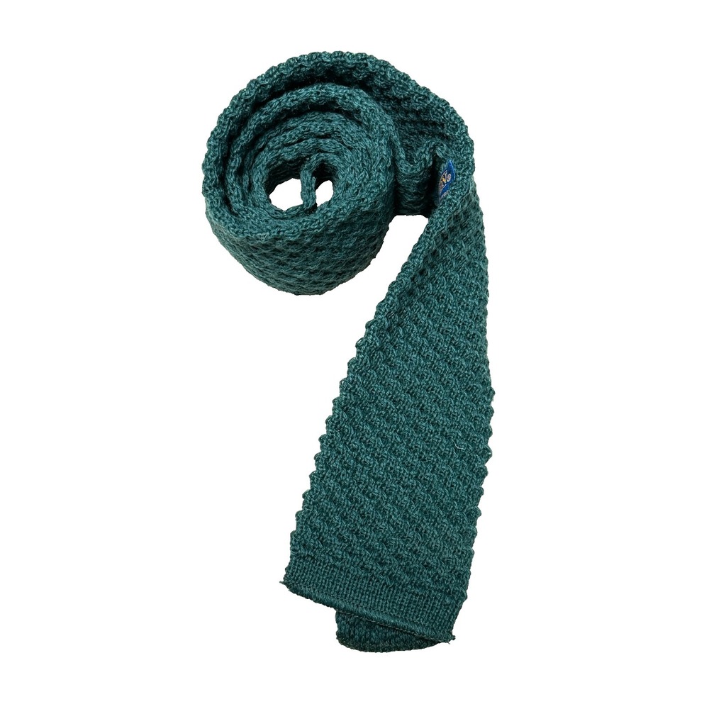 Vintage Pendleton 100% Virgin Wool Knit Neck Tie Green Made in USA